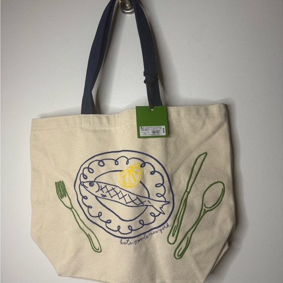 Kate Spade x Target Natural Fish Embroidered Canvas Tote - Picture 5 of 7